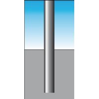 Urbanus Sperrpfosten Stahl rot-weiß Ø 76 mm zum Einbetonieren mit Spitzkappe