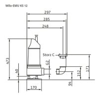 Wilo EMU KS 12DS GG,Storz C,3x400V,1.3kW Schmutzwasser-Tauchpumpe